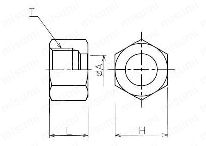 B形銅管用くい込み継手 ナット KN 外形図01