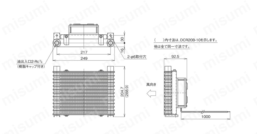 オイルクーラ（ポンプドレン冷却用） ダイキン工業（油圧機器） MISUMI(ミスミ)