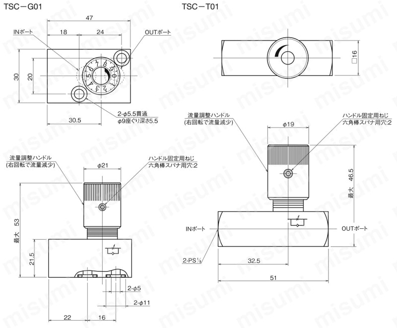 TSC-G01 | チェック弁付小形絞り弁 | ダイキン工業（油圧機器