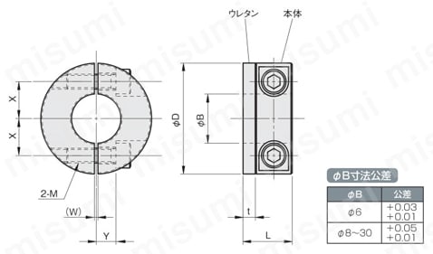 スタンダードセパレートカラー ダンパー付 外形図