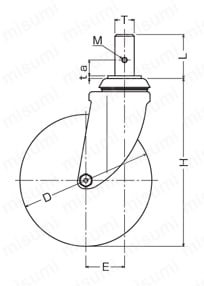 ステンレス製キャスター 920MK・915MK 100-150mm 920MK外形図