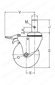 ステンレス製キャスター 920MK・915MK 100-150mm 915MK外形図