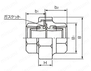 エスロン エスロコートLX継手 ユニオン（U） 外形図01