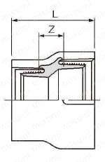 エスロン エスロコートLX継手 径違いソケット（RS） 20A×15A～50A×40A外形図