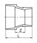 排水用配管資材 エスロンHTDV継手 インクリーザー（IN） 外形図