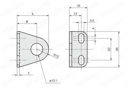 センサブラケット シングルプレートタイプ 近接センサ（ネジ型）用 L省スペースタイプ が系図3
