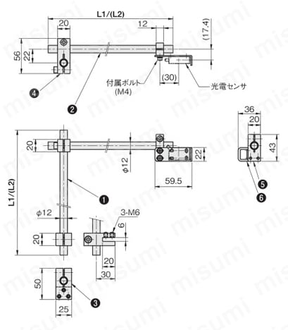 SAE200-200 | センサブラケット センサスタンド アルミシリーズ | 岩田