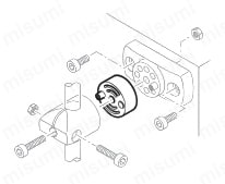 センサブラケット フレキシブル 樹脂/取付ベース アダプタジョイント(取付ベースT用) 使用方法図