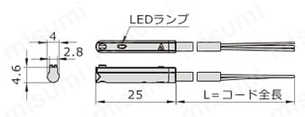 センサースイッチ DMSHシリーズ H型外形図