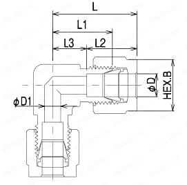 F900継手 FINELOK・PURE （エルボユニオン） 外形図