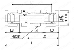 F900継手 FINELOK・PURE （パネルユニオン） 外形図