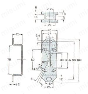 センサ取付金具 NX5シリーズ 外形図2