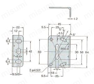 センサ取付金具 NX5シリーズ 外形図3