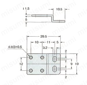 センサ保護金具 EX-20シリーズ 外形図1