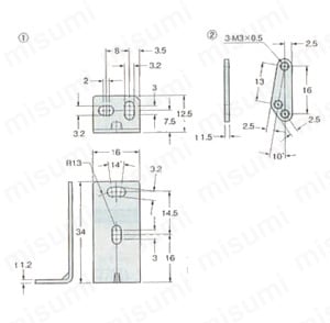 センサ保護金具 EX-20シリーズ 外形図2
