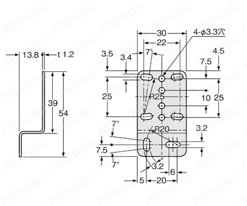 センサ用取付金具 CX-400/LS-400シリーズ 外形図2