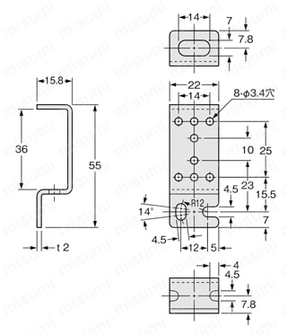 センサ用取付金具 CX-400/LS-400シリーズ 外形図7