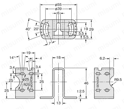 センサ用取付金具 CX-400/LS-400シリーズ 外形図8