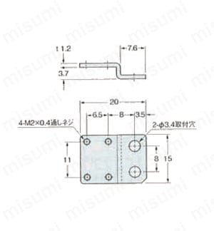 センサ保護金具 EX-10シリーズ 外形図1