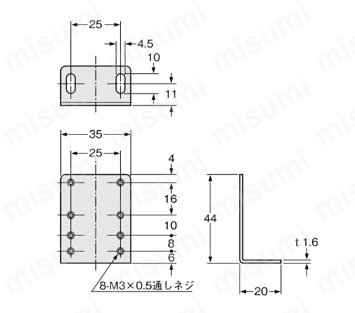 取付金具 （反射ミラー） 外形図2