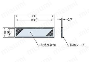 小型ビームセンサ 反射テープ RF RF-11外形図