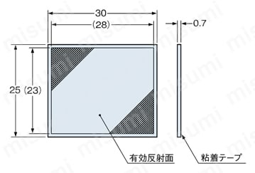 小型ビームセンサ 反射テープ RF RF-12外形図