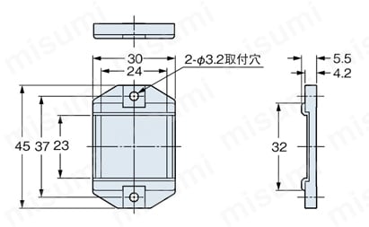 センサオプション 反射ミラー RF-330外形図
