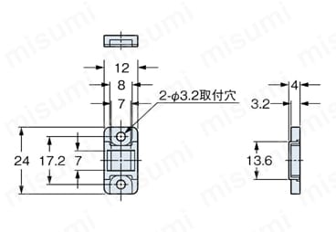 センサオプション 反射ミラー RF-310外形図