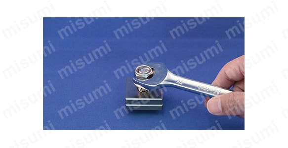スパナなどの締付工具で締付ける。※締付けトルクは、上の表をご参考ください。