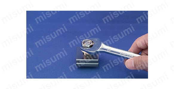 スパナなどの締付工具で締付ける。※締付けトルクは、上の表をご参考ください。