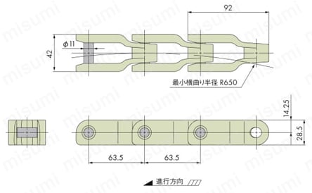 カーブドチェーン TPCC形 外形図1