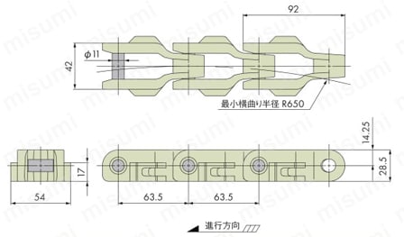 カーブドチェーン TPCC形 外形図2
