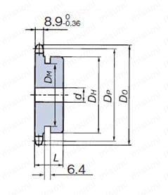 RS50-1B19T-SS | RS50 ステンレススプロケット 1Bタイプ | 椿本