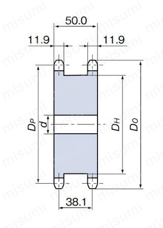 RS60 スプロケット SDタイプ（単列2本掛け） 外形図_01