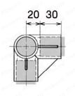 イレクター部品 取付部品 プラスチックジョイント J-4 外形図