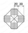 イレクター 取付部品 プラスチックジョイント J-6A 外形図