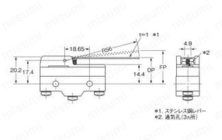 磁気吹消基本スイッチ【X】 外形図12