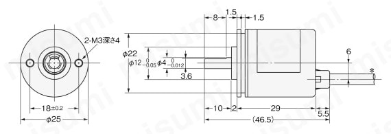 ロータリエンコーダ インクリメンタル形 外径Φ25 小型タイプ E6A2-C