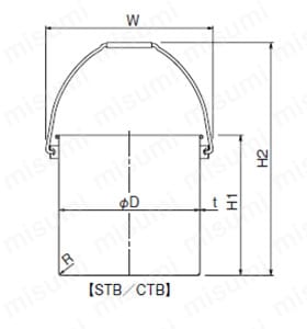 316L吊り下げ式密閉容器 CTB-316L 316L吊り下げ式密閉容器 CTB-316 外形図
