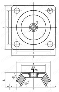 トーヨーダイヤマウントシリーズ K1000型 外形図