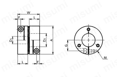 Φ19～98（外径19～98mm）の寸法図