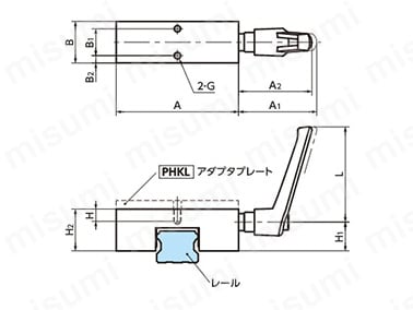リニアクランパ・ズィー 低コストタイプ HKL 外形図