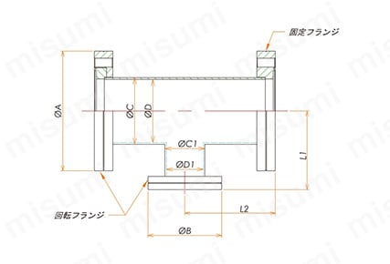 ICF規格 変換ティー 外形図01