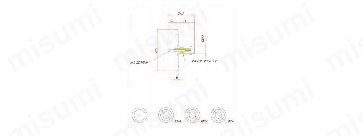 同軸 BNC M2 SCREW 片側 JACK（めす）:関連画像