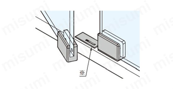 EXCELOCK ガラス扉用受座 XL-ESG型 開き戸用 使用例02
