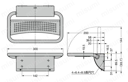 LAMP ステンレス鋼製 壁付小物棚 KKT | スガツネ工業 | MISUMI(ミスミ)