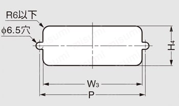 LAMP 埋込取手 HH-JS型 ねじ取付 取付加工図