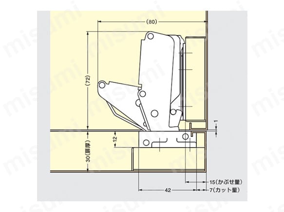 HT160THV2-G | 板金扉用ワンタッチスライドヒンジ HT160THV2 HT160THV2-G | 板金扉用ワンタッチスライドヒンジ HT160THV2