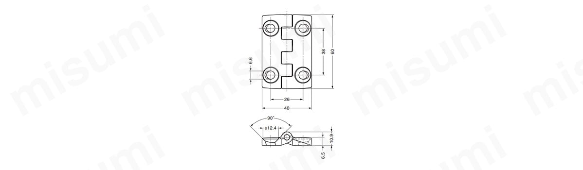 オール樹脂製平蝶番 218-9220 | スガツネ工業 | MISUMI(ミスミ)