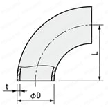 サニタリー管用継手 －溶接タイプ90°ショートエルボ－ ［2WCLA］ 外形図